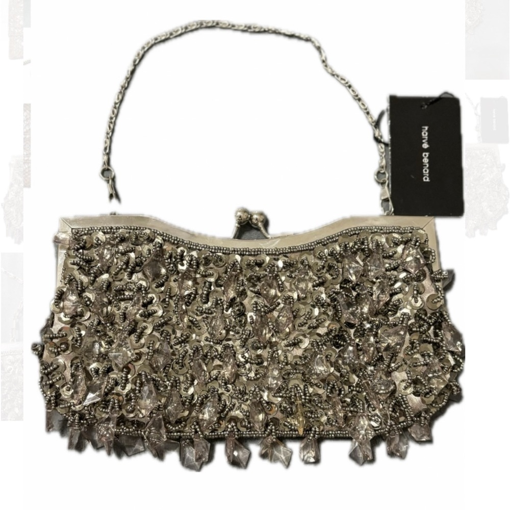 🌻NWT Harve Benard Beaded silver evening bag